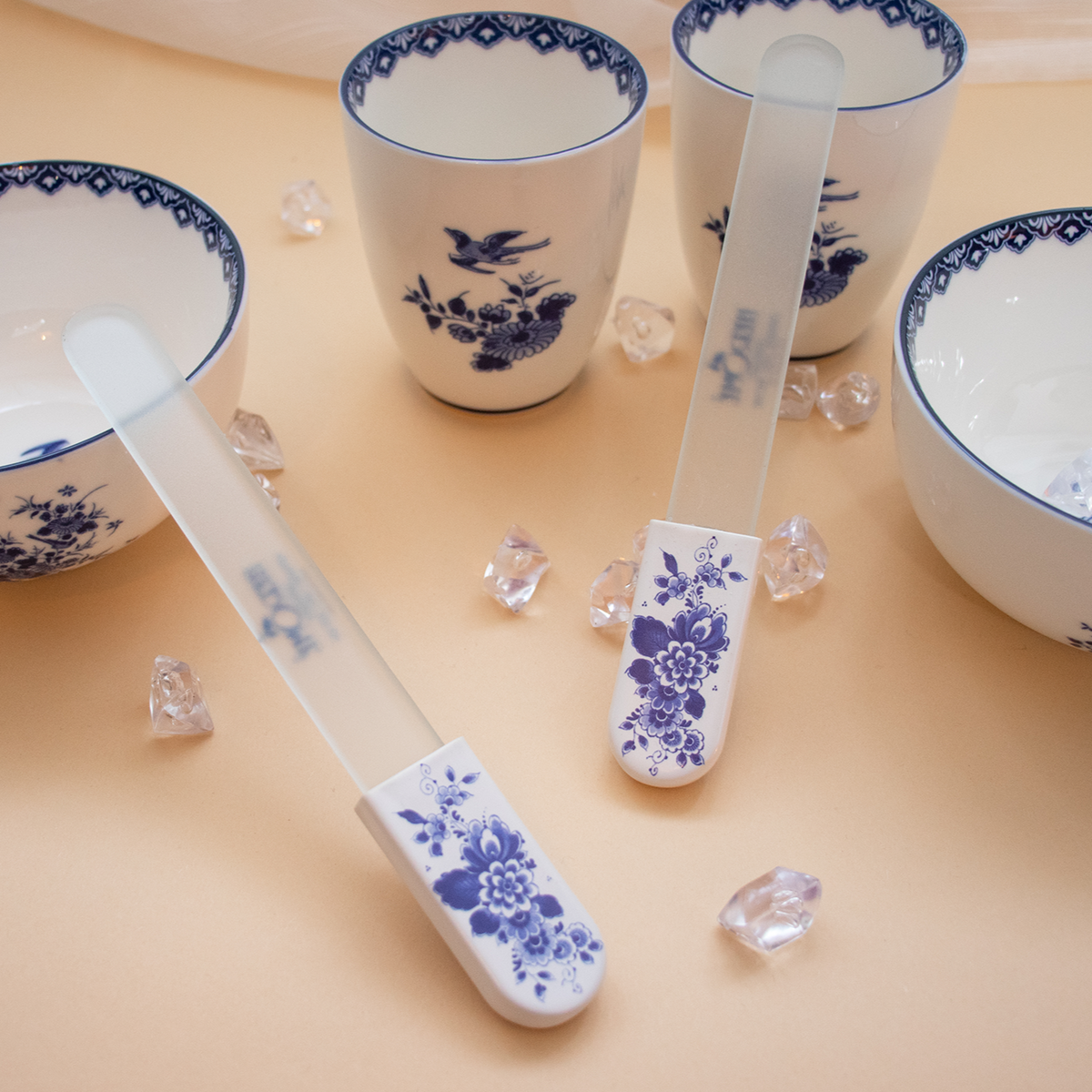 Glass Nail File - Large "Delft Blue"