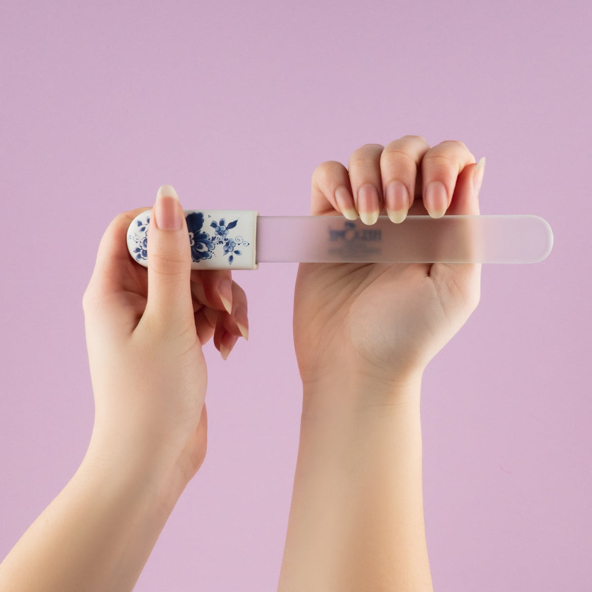 Glass Nail File - Large "Delft Blue"