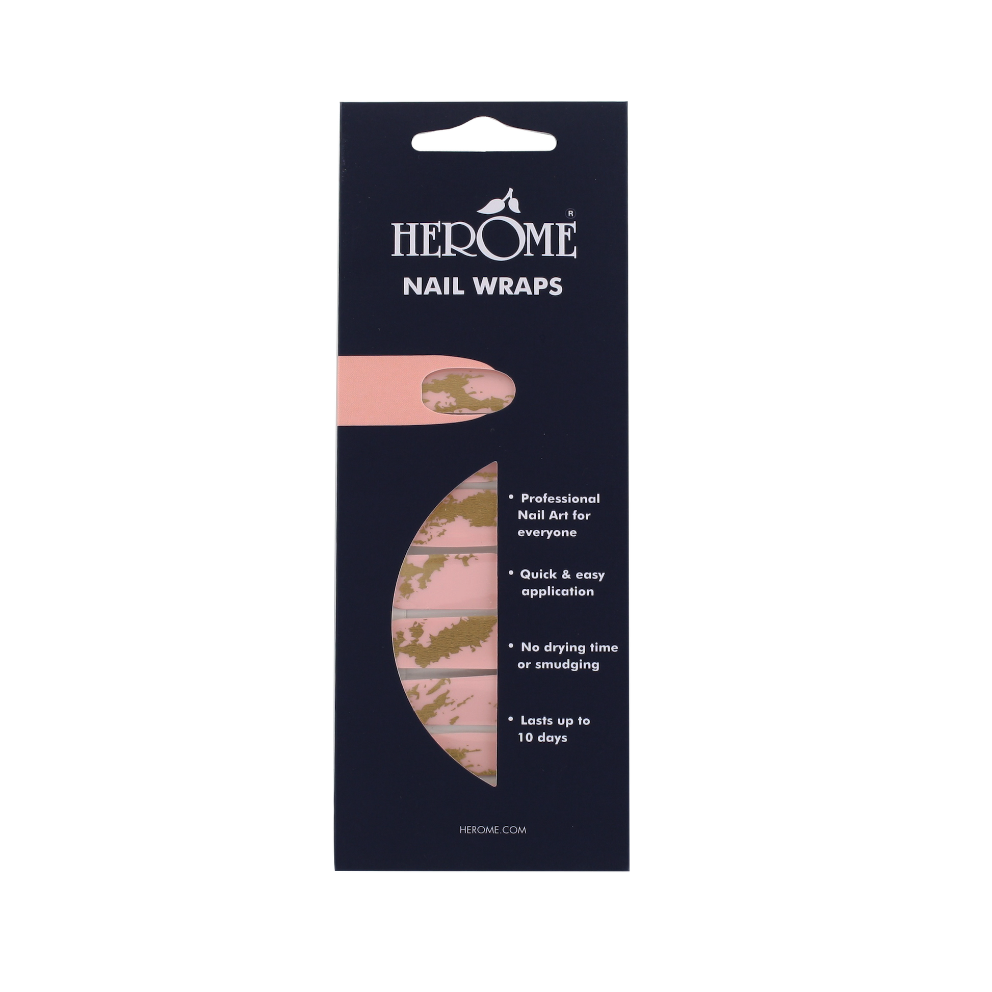 Nail Wraps - Pink & Gold Marble