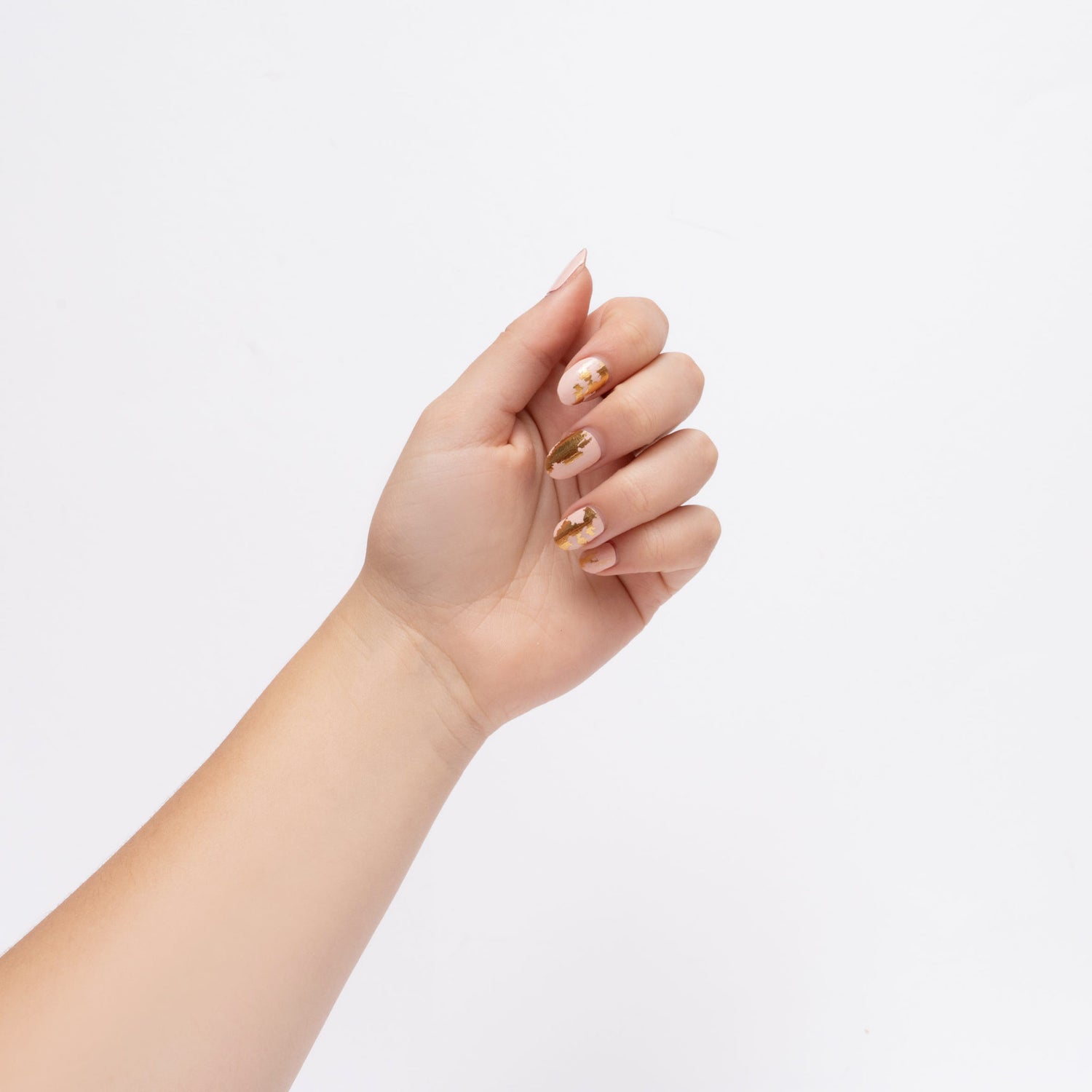 Okładki na paznokcie - różowo-złoty marmur
